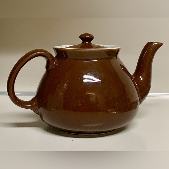 Mid Century Vintage Brown Ceramic Restaurant Diner Style Lidded Teapot - Picture 3 of 16